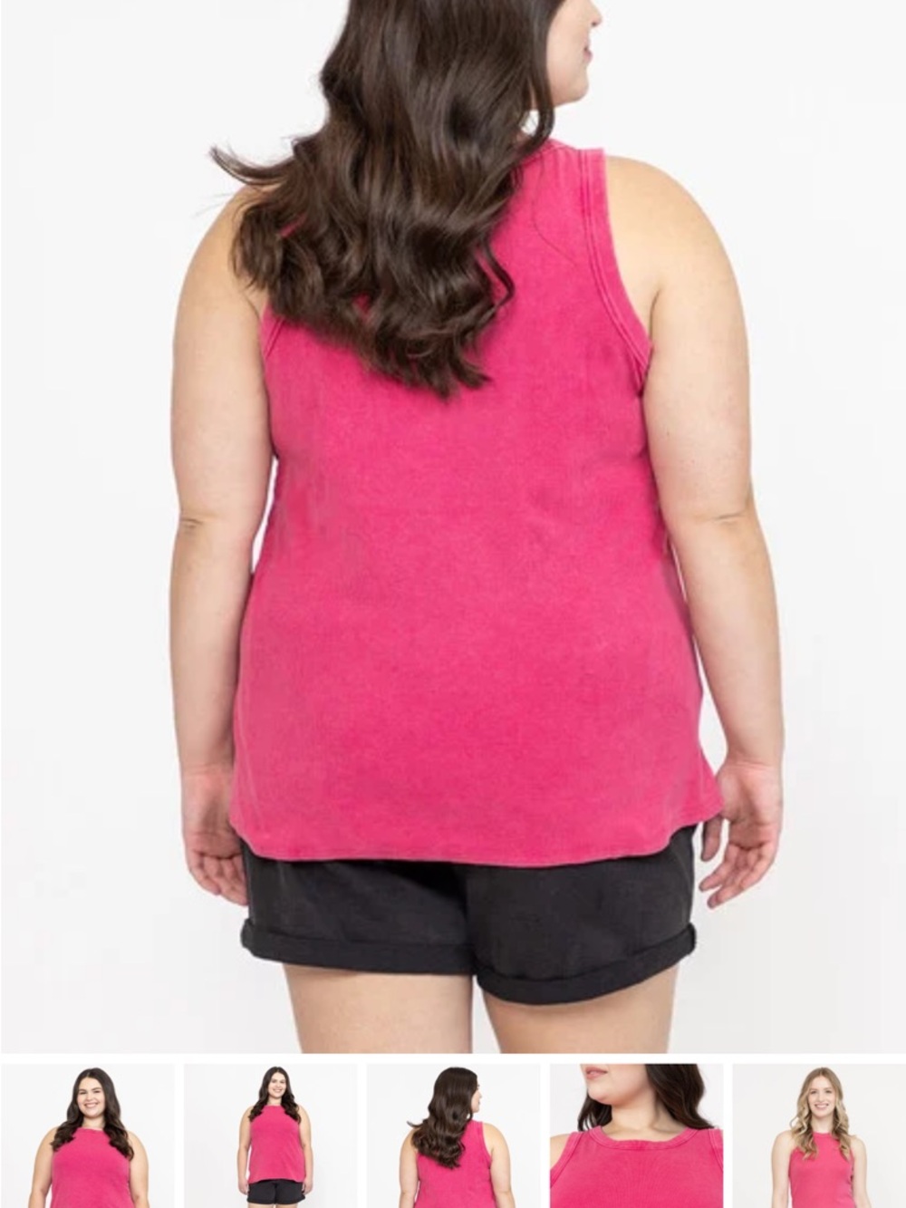 ✨3/$30✨ Warehouse One Ribbed Tank Top | Hot Pink | Size M | Good Condition - Picture 2 of 5